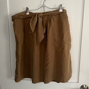 tan tie waist mini skirt by a new day XXL with pockets
